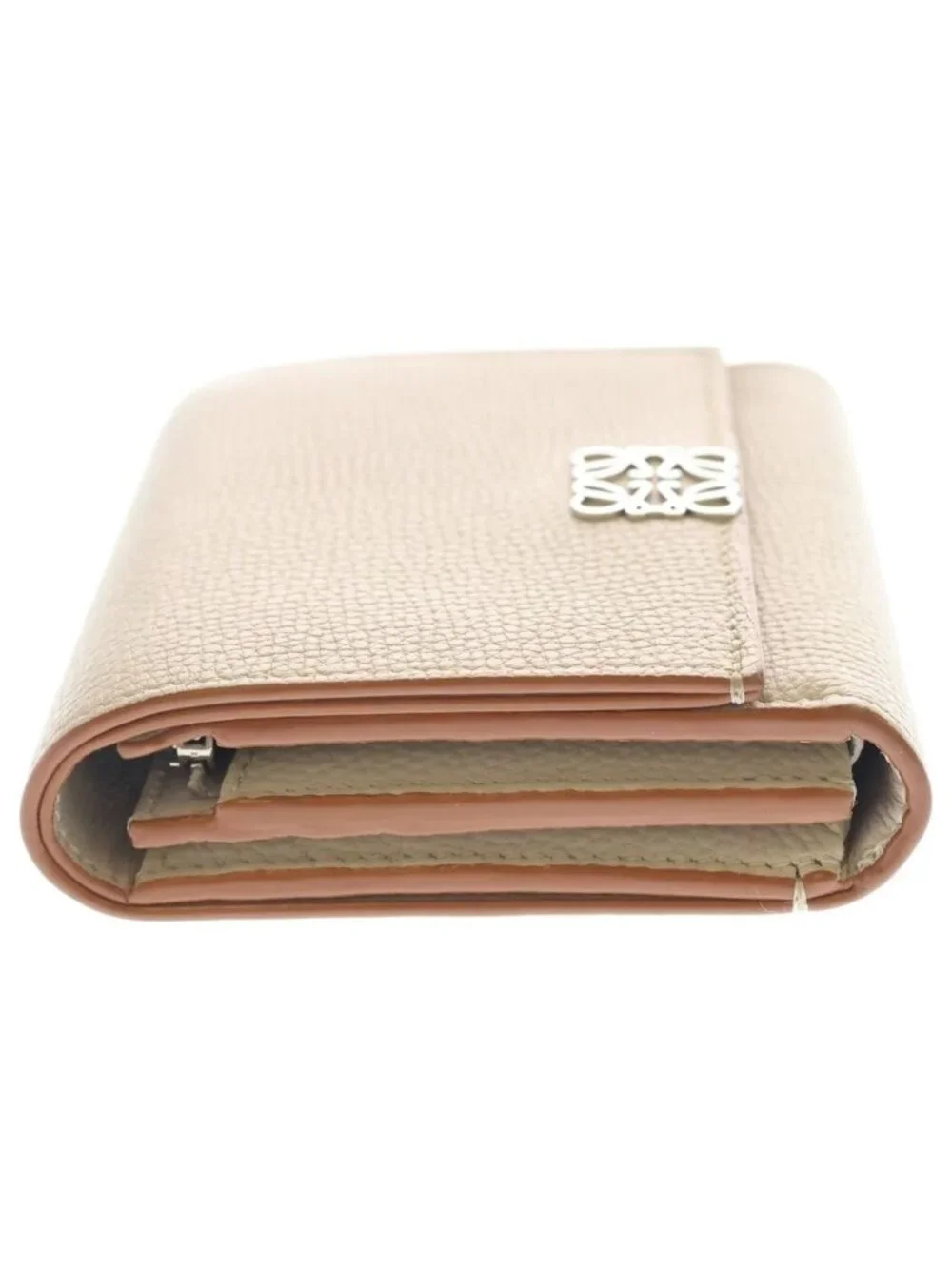 Loewe Anagram Trifold Wallet Beige